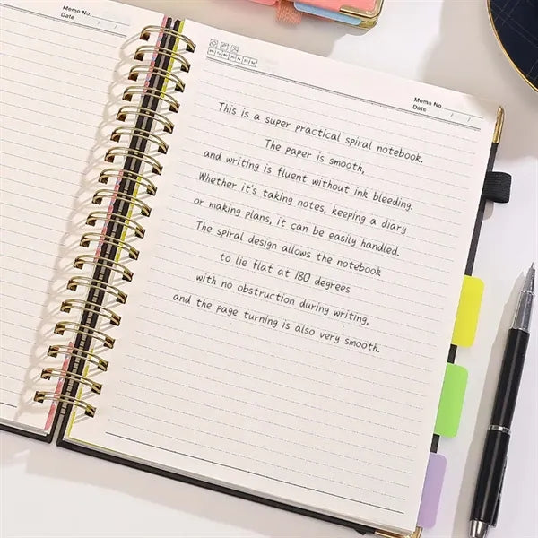 College business spiral notebook journal with dividers