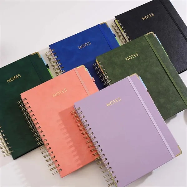 College business spiral notebook journal with dividers