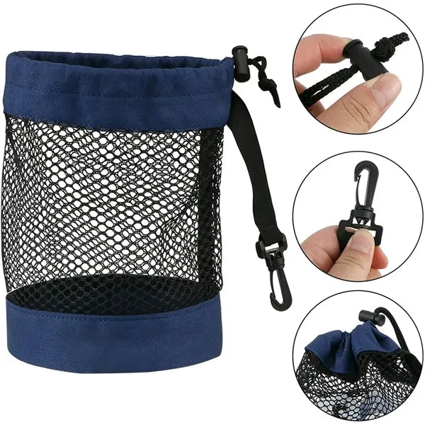 Portable Storage Mesh  Nylon Drawstring  Golf Ball Bag