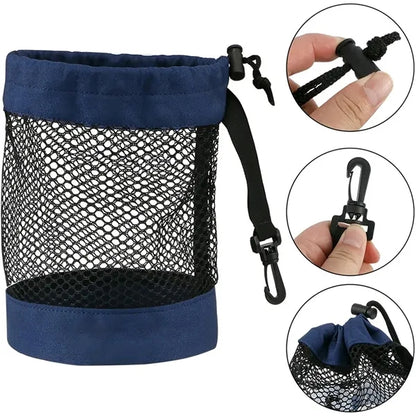 Portable Storage Mesh  Nylon Drawstring  Golf Ball Bag