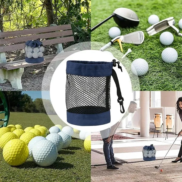Portable Storage Mesh  Nylon Drawstring  Golf Ball Bag