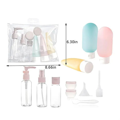 11 pack portable cosmetic travel bottles for toiletries