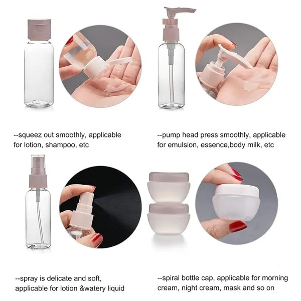 11 pack portable cosmetic travel bottles for toiletries