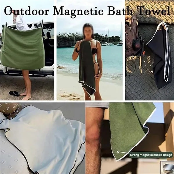 Outdoor beach quick dry lightweight magnetic bath towel