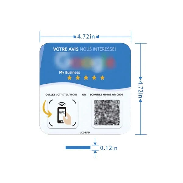 Business events waterproof custom NFC review tap card