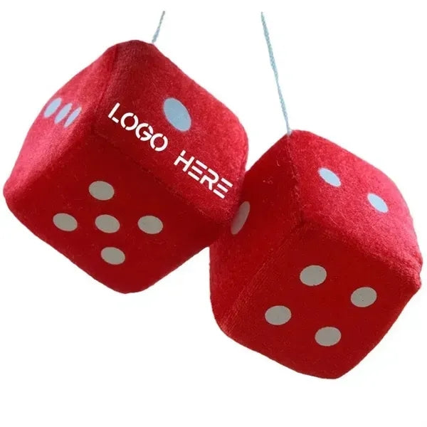 Plush Dice Car Rearview Mirror Pendant