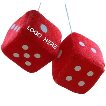 Plush Dice Car Rearview Mirror Pendant