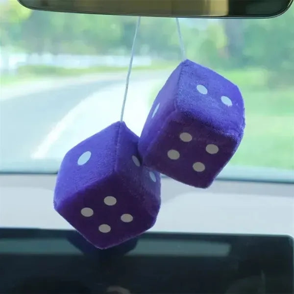 Plush Dice Car Rearview Mirror Pendant