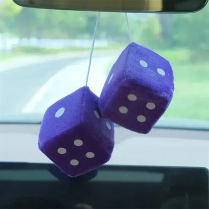 Plush Dice Car Rearview Mirror Pendant