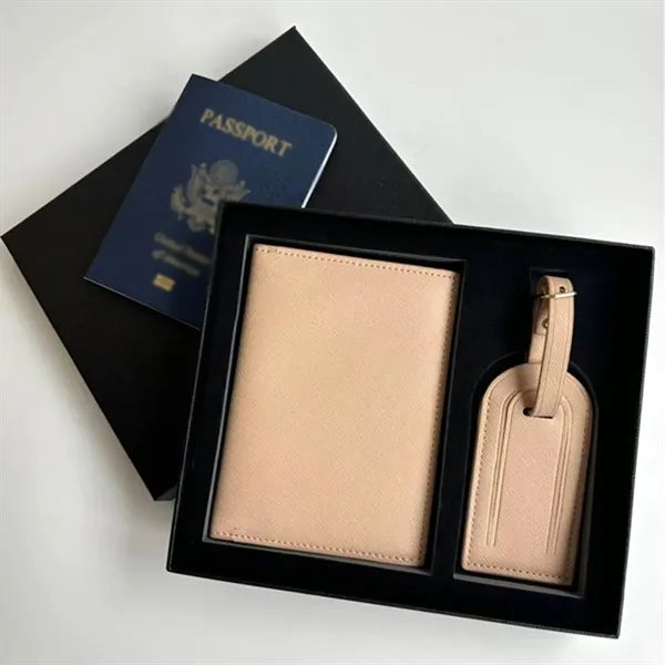 Travel gifts waterproof passport holder and luggage tag set
