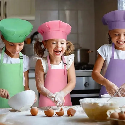 Childrens Adjustable Apron And Chef Hat Set