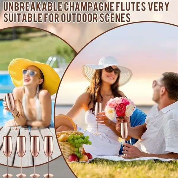 Wedding birthday parties stainless steel champagne flutes