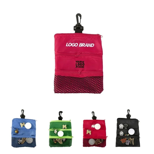 Golf Tee Ball Holder Pouch Bag W/Clip