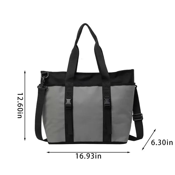 School sports large shoulder crossbody Oxford tote bag