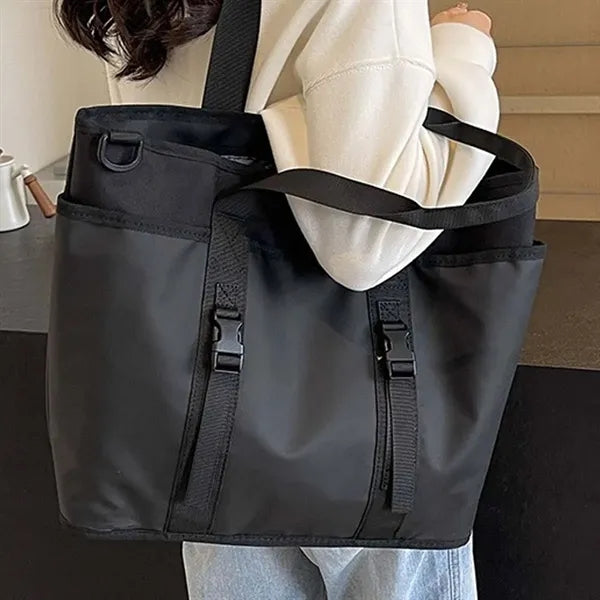 School sports large shoulder crossbody Oxford tote bag