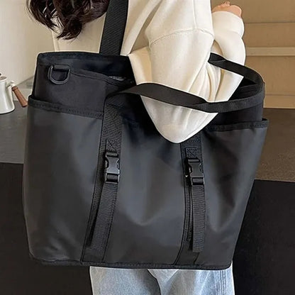 School sports large shoulder crossbody Oxford tote bag