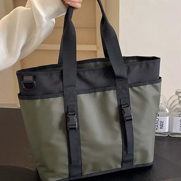 School sports large shoulder crossbody Oxford tote bag