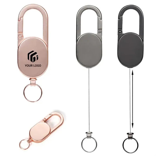 Outdoor metal heavy duty badge holder retractable keychain