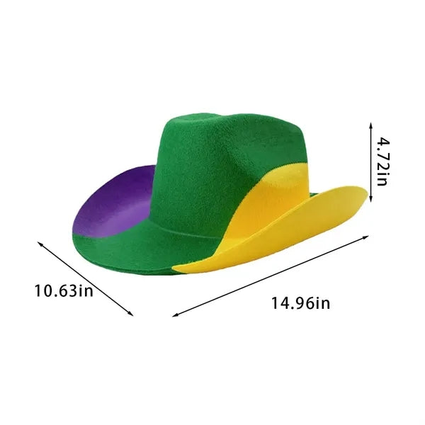 Custom wide brim felt cowboy hat for soccer world cup fans