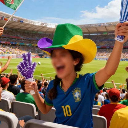 Custom wide brim felt cowboy hat for soccer world cup fans