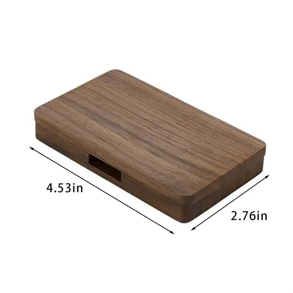 Office supplies portable magnetic wood business card holder