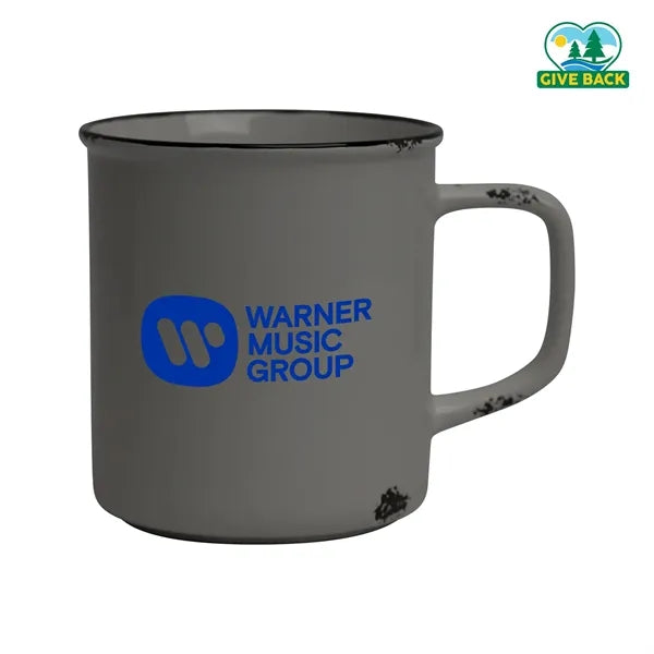 Distressed Stoneware 17oz Camp Mug