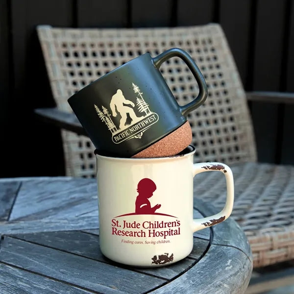 Distressed Stoneware 17oz Camp Mug