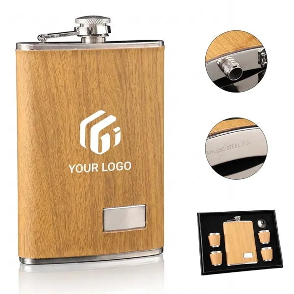 Stainless steel leak proof whiskey liquor 9 oz hip flask set