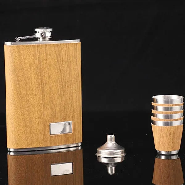 Stainless steel leak proof whiskey liquor 9 oz hip flask set