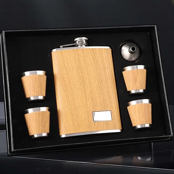Stainless steel leak proof whiskey liquor 9 oz hip flask set
