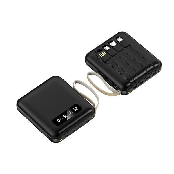10,000mAH Mini Portable Powerbank with 4 in 1 Cable