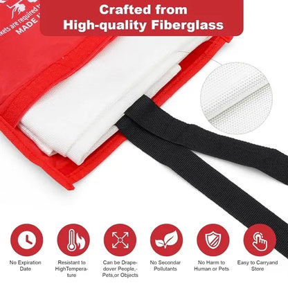 40" x 40" Emergency Fire Blanket for Home & Kitchen