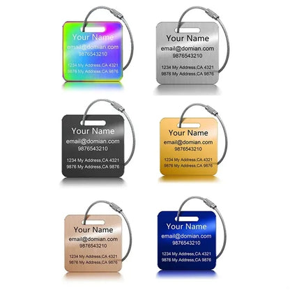 Personalized Stainless Steel Luggage Tags