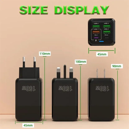 150W 6-in-1 USB Multi-Port Charger