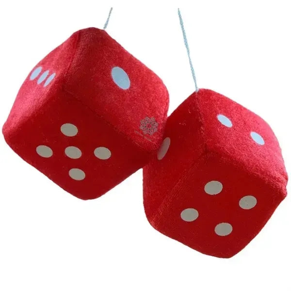 Plush Dice Car Rearview Mirror Pendant