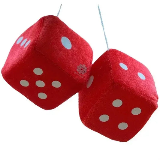 Plush Dice Car Rearview Mirror Pendant