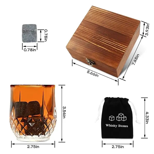 Whiskey Stones Glass Gift Set