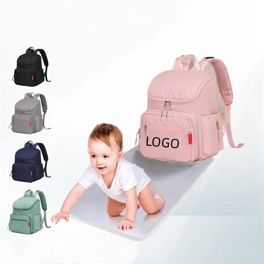 Large Capacity Diaper Bag Backpack with Stroller Buckle