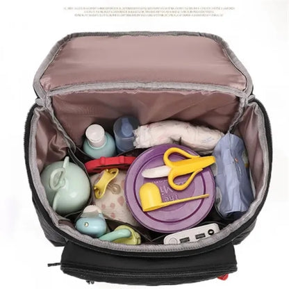 Large Capacity Diaper Bag Backpack with Stroller Buckle