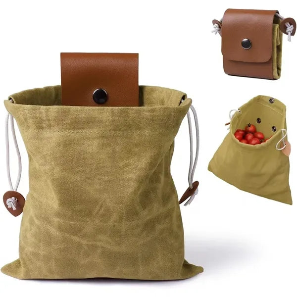 PU Hunting Canvas Waxed Collapsible Foraging Bag