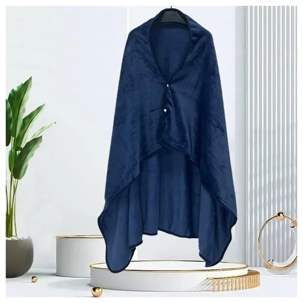 Foldable Pouch Wearable Fleece Blanket for Adult