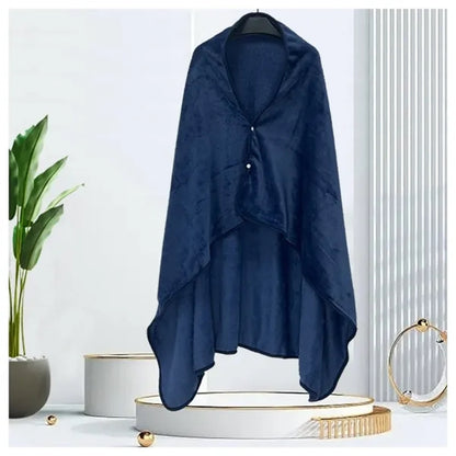 Foldable Pouch Wearable Fleece Blanket for Adult