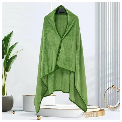 Foldable Pouch Wearable Fleece Blanket for Adult
