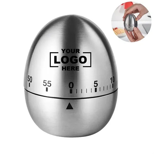 Stainless Steel Egg Kitchen Timer with 60-Min Countdown
