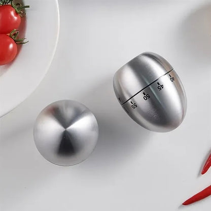 Stainless Steel Egg Kitchen Timer with 60-Min Countdown