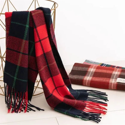 Women's Winter Plaid Scarf Soft Warm Pashmina Wrap