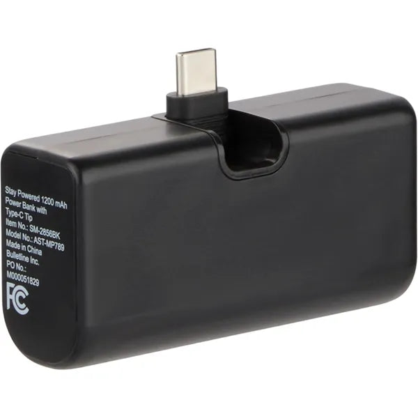 Stay Powered 1200 mAh Power Bank with Type-C Tip