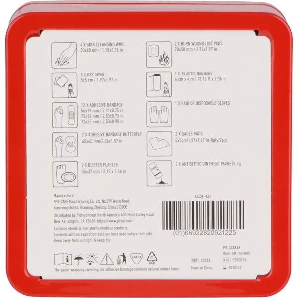 30-Piece First Aid Kit with Tin Case
