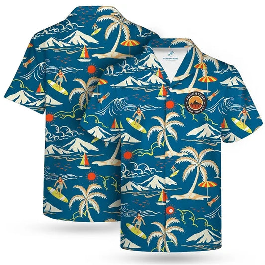 MEN'S 135GSM SUBLIMATED HAWAIIAN CUBAN COLLAR CAMP SHIRT