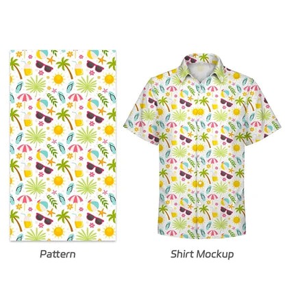 Men's 135gsm Dye Sublimated Stretch Poly Hawaiian Shirt